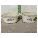 2- 1 3/4 corning casserole dishes