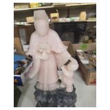 CHINESE ROSE QUARTZ CARVING ?  12" TALL