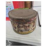 BUTTERNUT COFFEE TIN W/ BRASS STENCILS