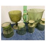 Misc green glass