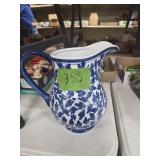 BLUE & WHITE CERAMIC PITCHER