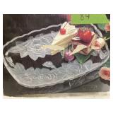 CRYSTAL SERVING DISH  NIB