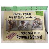 wild game metal sign