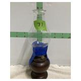 14" KEROSENE LAMP W/WOOD BASE