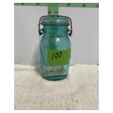 GREEN BALL JAR W/LID