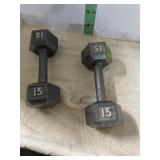 PAIR OF 15# WEIGHTS