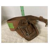 LEATHER WEIGHT BELT W/TOOL POUCH