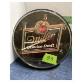 Plastic Miller Genuine Draft Clock  12" dia.