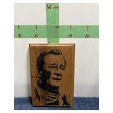 WOOD ETCHING OF JOHN WAYNE  6" X 8"