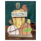 FALL WELCOME SIGN  16" X 16"