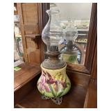 ROYAL ORNATE KEROSENE LAMP  9" D X 22" T