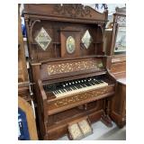ANTIQUE WORKING PUMP ORGAN  50" X 24" X 78"