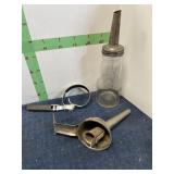 VINTAGE GLASS 1 QT OIL CONTAINER OIL