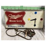 Plastic Miller High LIfe Clock  20 x 9 x 4