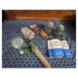 GLASS INSULATORS AND COOP OIL CANS