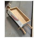 WOOD DECORATIVE WHEELBARROW  36" X 12" X 13"