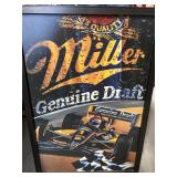Plastic Miller Lighted Sign    22 x 32 x 5  works