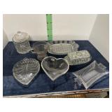 BUTTER DISHES, CREAMER, SUGARS