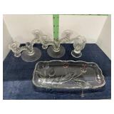 GLASS CANDLE HOLDERS