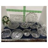 GLASS BASKET AND MISC GLASS