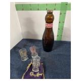Budweiser One PInt Bowling Pin Bottle-full