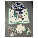 Pabst Double Sided Plastic Sign  22 x 26
