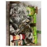BOX OF JAR RING AND FLATS WITH CANNING KIT