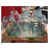 6 -2 QT LIGHT BLUE JARS
