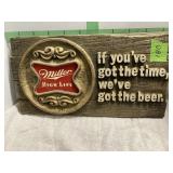 Plastic Miller High Life Sign  21 x 10