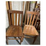 PAIR OF OAK STRAIGHT BACK CHAIRS
