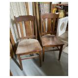 PAIR OF OAK STRAIGHT BACK CHAIRS