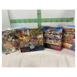 Four 1,000 and 750 pc Puzzles