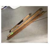 3 PIECE VINTAGE DRAFTING TABLE RULERS  48" LONG