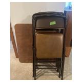 4 FOLDING CHAIRS AND CARD TABLE
