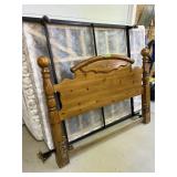 QUEEN HEADBOARD, FRAME & BOX SPRING & MATTERESS