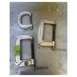 Two 4" and  One 2 1/2" C Clamps