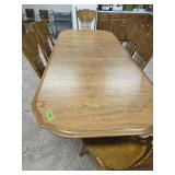 SQUARE OAK TABLE 96" X 42" INCLUDING 2 18" LEAVES+