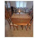 OAK QUEEN ANN DINING TABLE  70" X 44"  X 30"