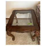 GLASS TOP END TABLE  29" X 24" X  20"