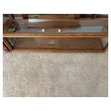 OAK & GLASS DISPLAY CASE  48" X 11" X 12"