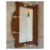 HALL MIRRO W/COAT HOOKS  30"" X 18"