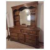 DRESSER W/MIRROR  64" X 18" X 76"