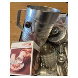 LARGE FLOUR SIFTER & MISC KITCHEN UTENSILS