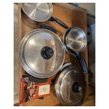 ELECTRIC SKILLETS, 3 SAUCE PANS W/LIDS
