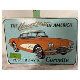 1958 METAL CORVETTE SIGN