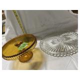 2 PEDESTAL CAKE PLATES