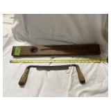 WOOD LEVEL AND DRAW KNIFE