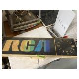 RCA Lighted Clock Advertising Sign**Missing clock*