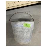 GALVANIZED PAIL WITH HOLE IN BOTTOM