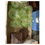 Nine Green Stemware Sherberts